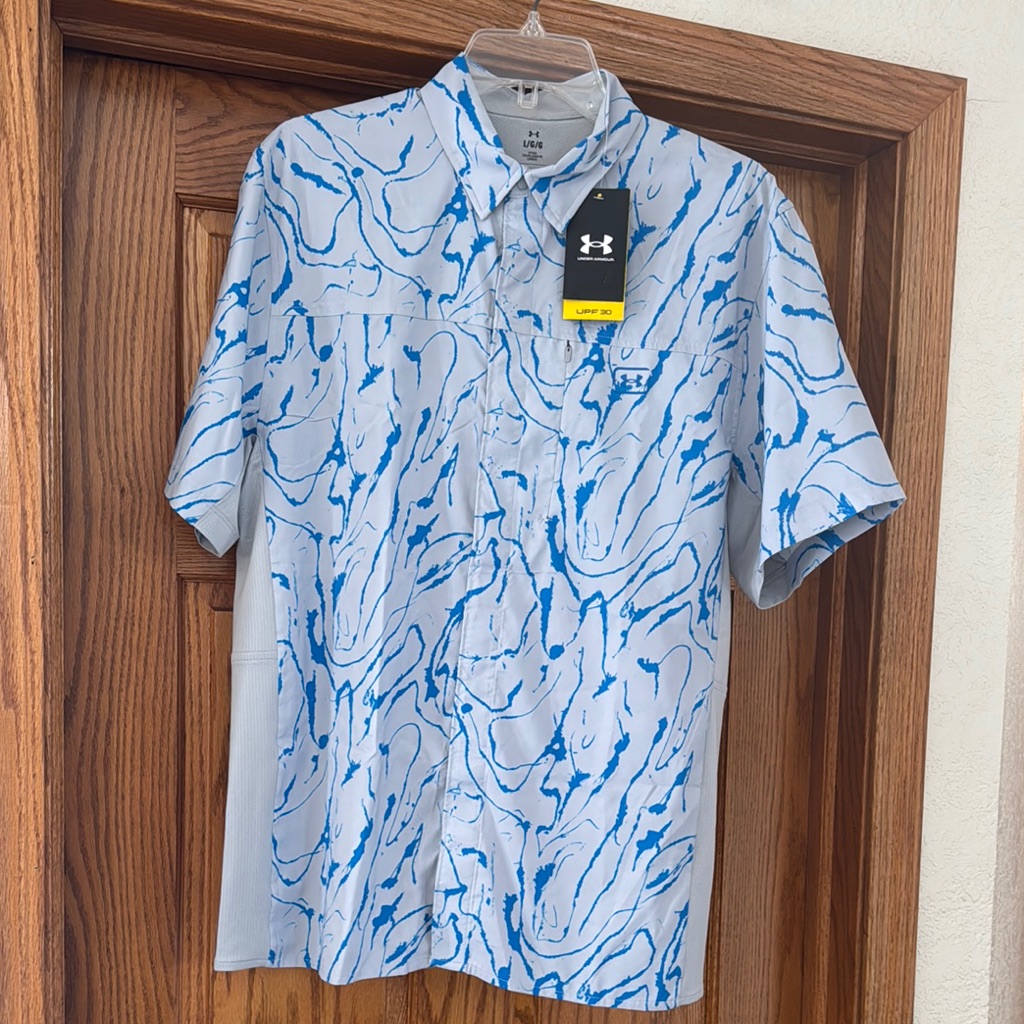 Under Armour Men's Blue Patterned Upf 30 Shirt